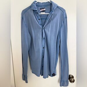 Johnnie O Surfside Pique Button Up, Size S, Blue